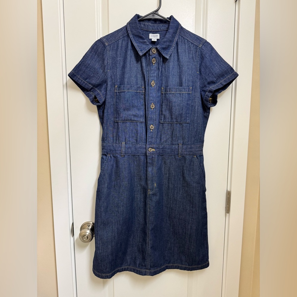 J. Crew Blue Chambray Shirt Dress